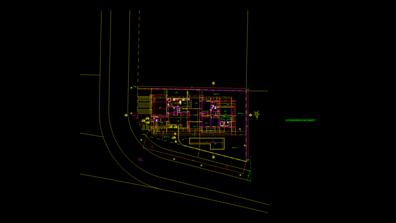 Residential Floor Plan for Corner Lot Single-Family Dwelling