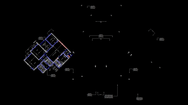 Residential Floor Plan with Bathroom, Kitchen, and Angled Layout