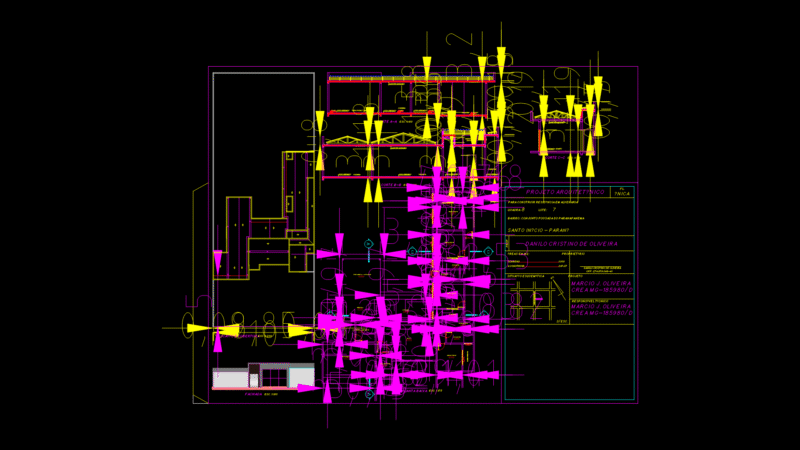 Residential Floor Plan with Sections for Brazilian pousada House