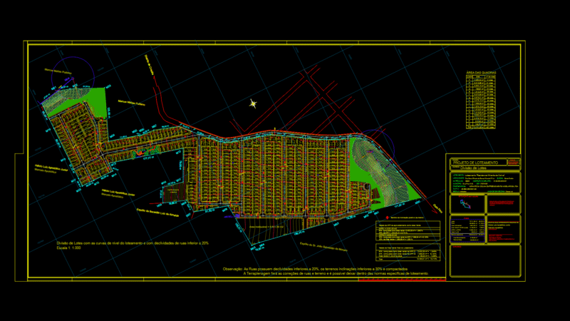Residential Subdivision Plan with Topographic Contours