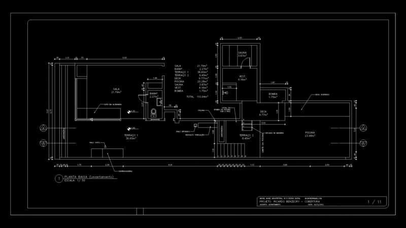 Second Floor Apartment plan with Pool, Sauna and Terraces