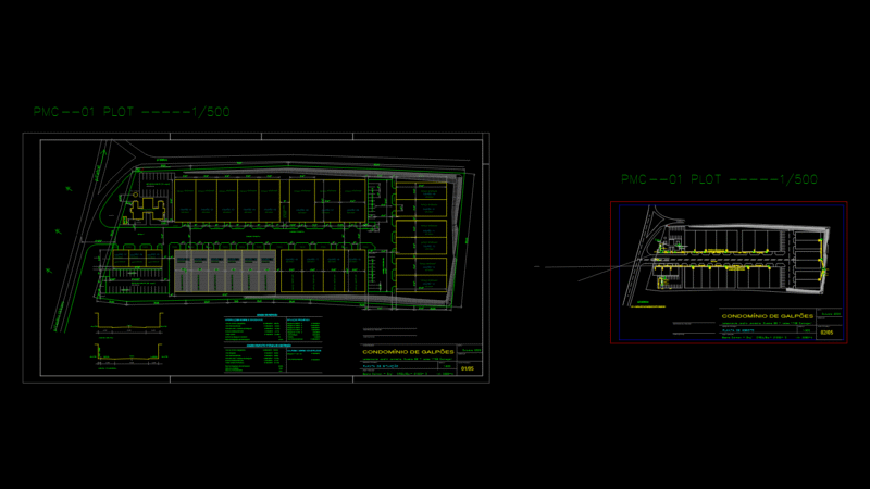 Site Plan for Industrial Warehouse Complex with Sanitary System