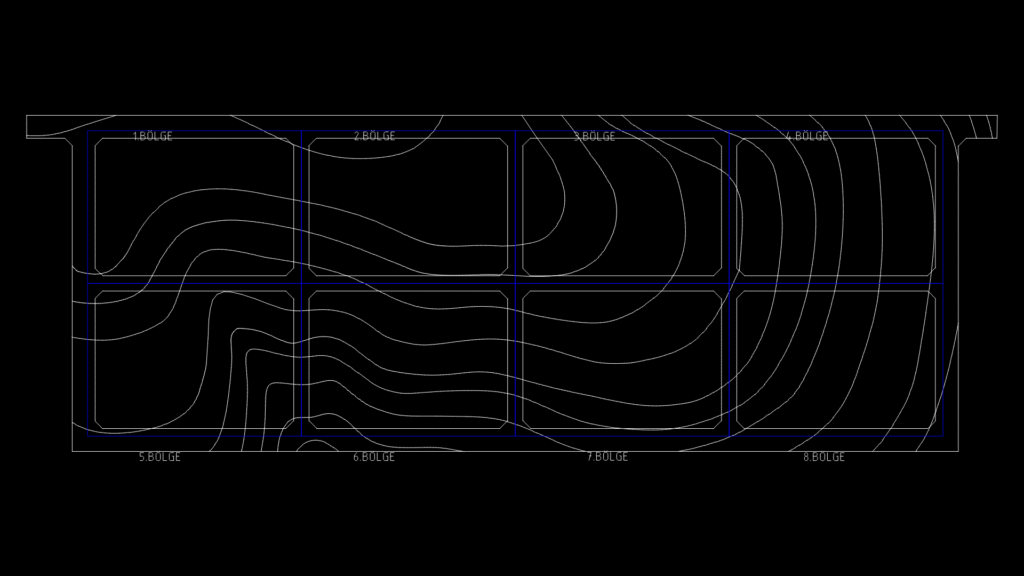 Topographic Site Zoning Plan with 8 Designated regions