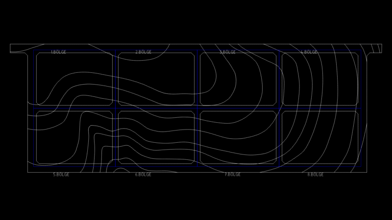 Topographic Site Zoning Plan with 8 Designated regions