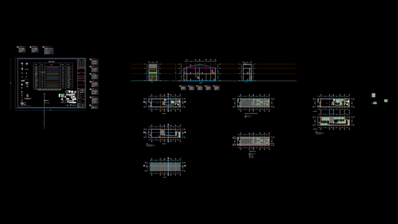 Two-Story Vietnamese Residential Floor Plans with Roof System Detail