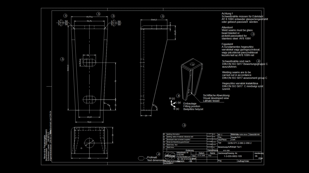 Type 5 Stainless Steel Bracket Detail for heat Exchanger