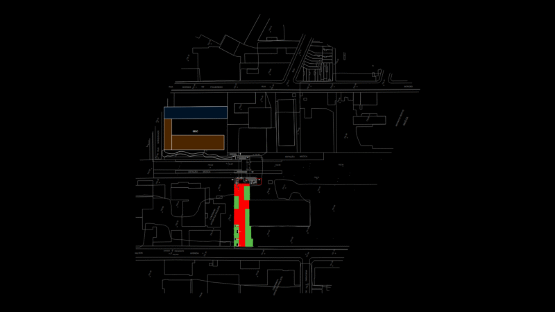 Urban Public Space Site Plan with Landscaped Pedestrian Corridor