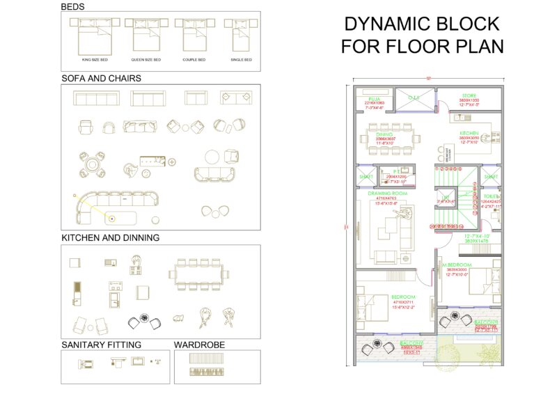 DYNAMIC CAD-BLOCKS FOR FLOOR PLAN