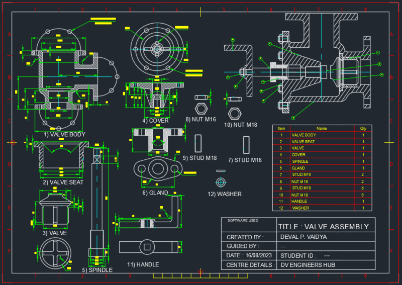 CONTROL VALVE COMPLETE DETAILING, SECTIONAL VIEW
