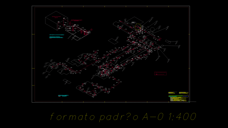 Isometric Fire Protection Network Drawing for Industrial Complex