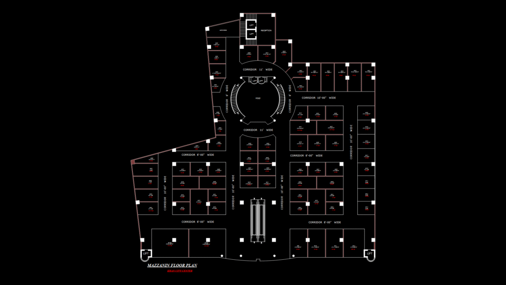 Mezzanine Floor Plan for Khan City Center Commercial Complex