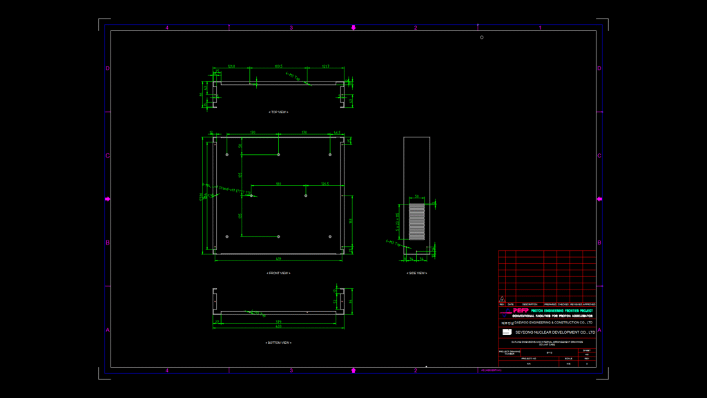 Multi-View Fabrication Drawing for DO Unit Case in Nuclear Detector