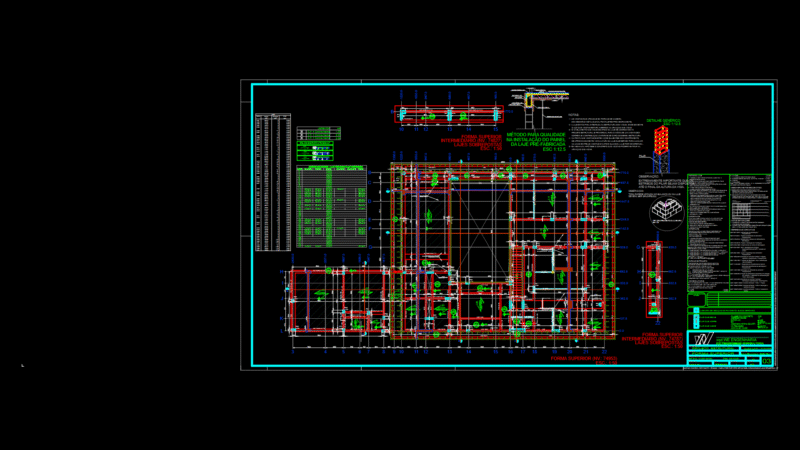 Residential Concrete Formwork Plan for Upper Floor Structure