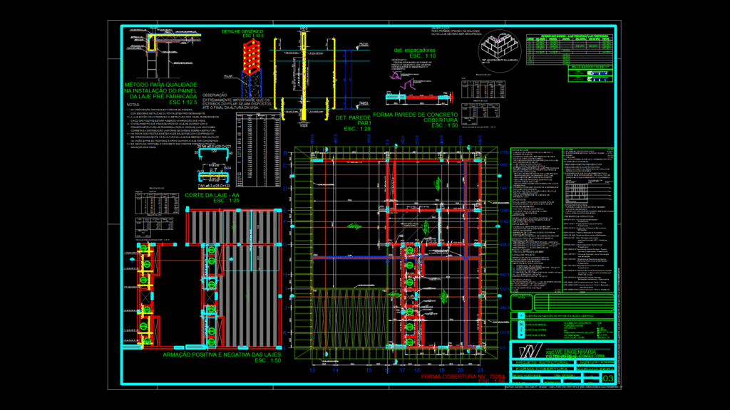 Roof Formwork Structural Plan with Precast Concrete Slab Details