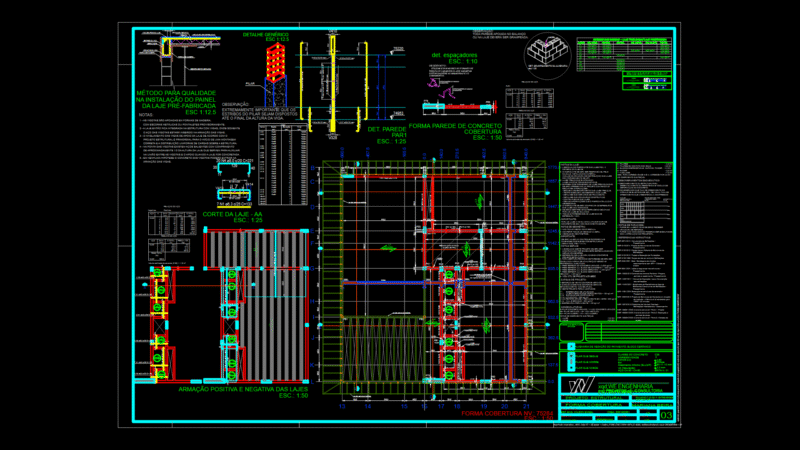 Roof Formwork Structural Plan with Precast Concrete Slab Details