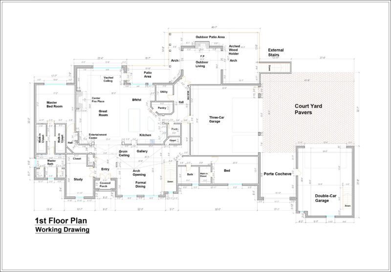 Residential Architectural Working floor plan