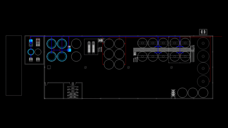 3D Industrial Wastewater Treatment Facility Plan Layout