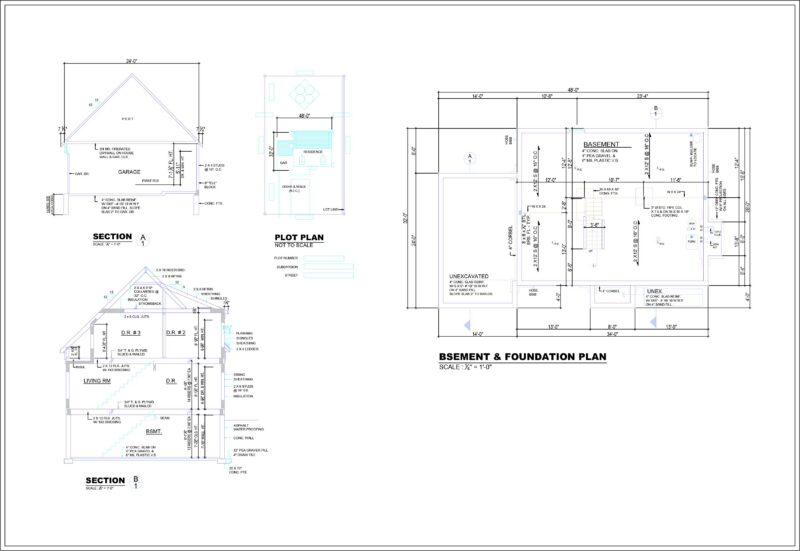 Residential Architectural Working floor plan