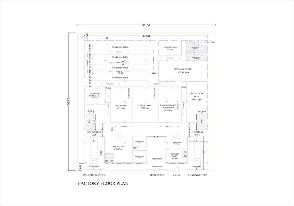 Garments Factory Architectural Working floor plan
