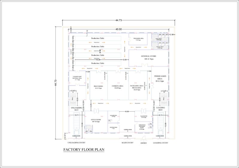 Garments Factory Architectural Working floor plan
