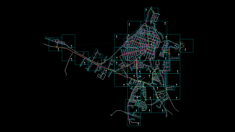 FTTH Network Distribution Plan for Iperó with Utility Pole Layout