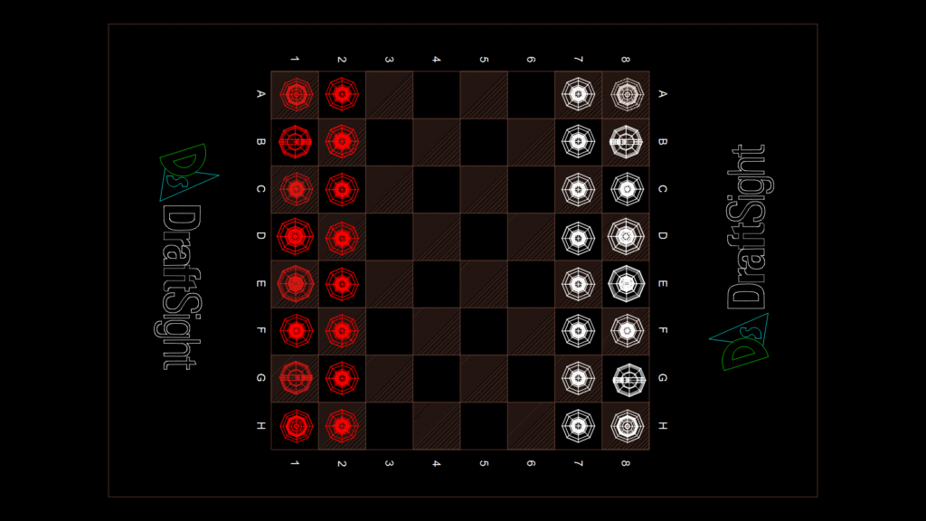 Geometric Chess Set with Custom Playing Board Layout