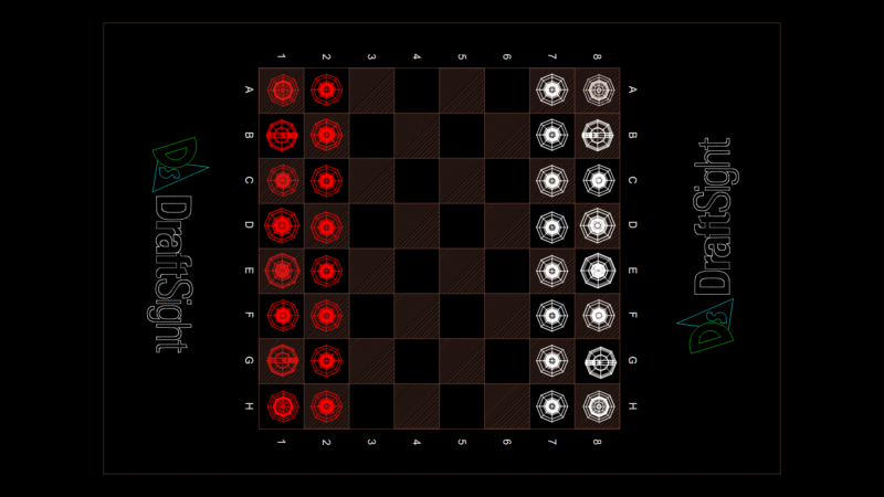 Geometric Chess Set with Custom Playing Board Layout