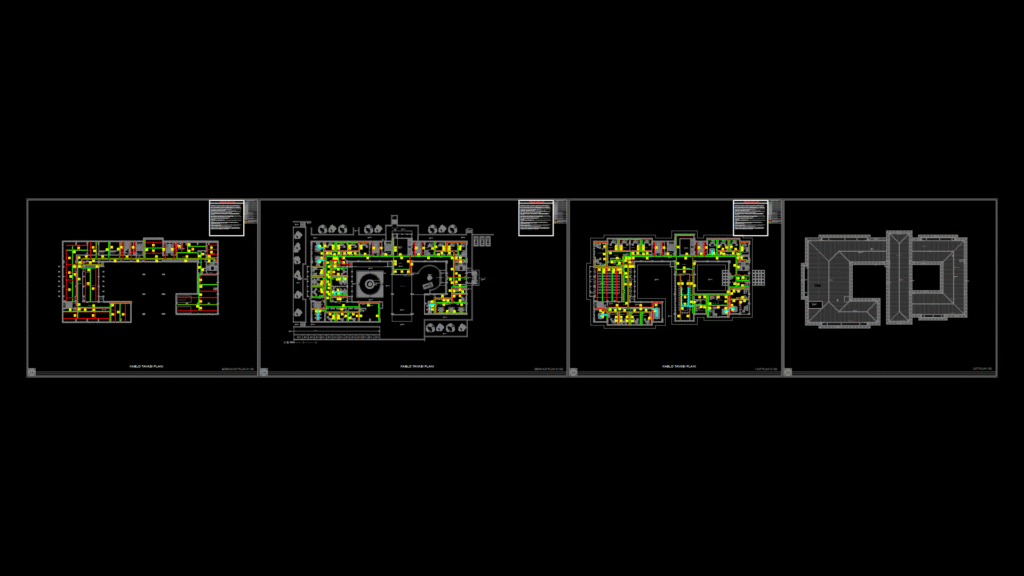 Multi-Floor Cable Tray System Plan for University Administration Building