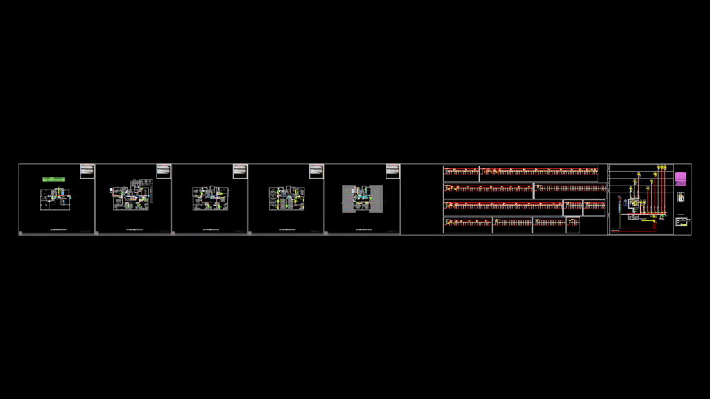 Multi-Floor Power & Mechanical Plan with VRF System & Fire Safety