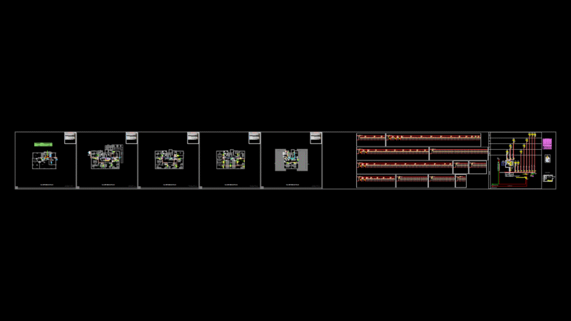 Multi-Floor Power & Mechanical Plan with VRF System & Fire Safety