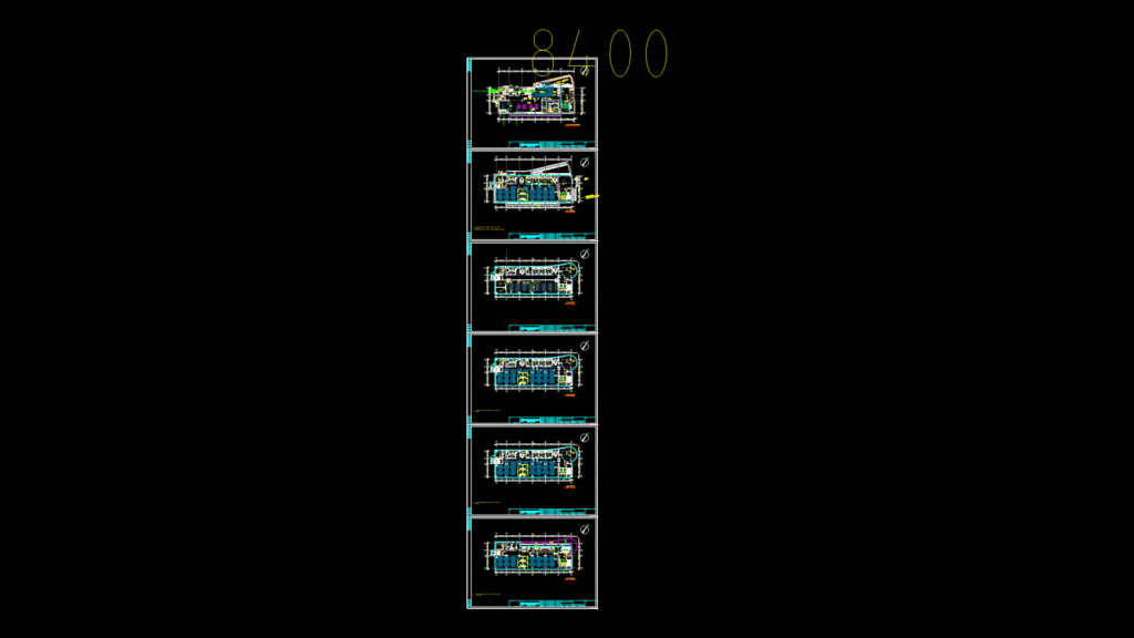 Multi-Level Office Building Floor Plans with fitness Center