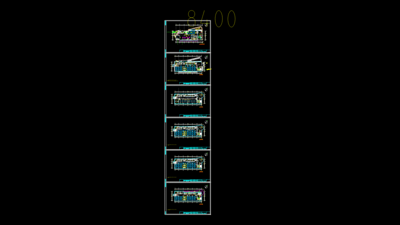 Multi-Level Office Building Floor Plans with fitness Center