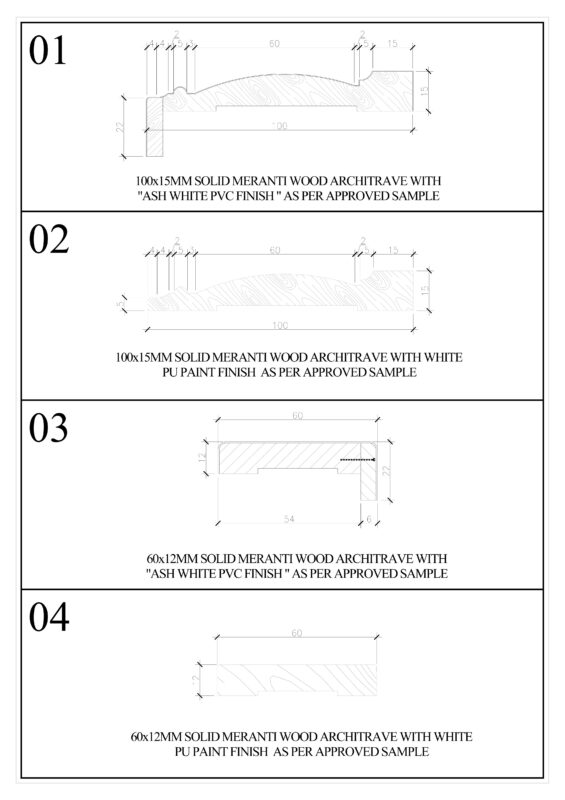 ARCHITRAVES WITH DIMENSIONS dwg & pdf file