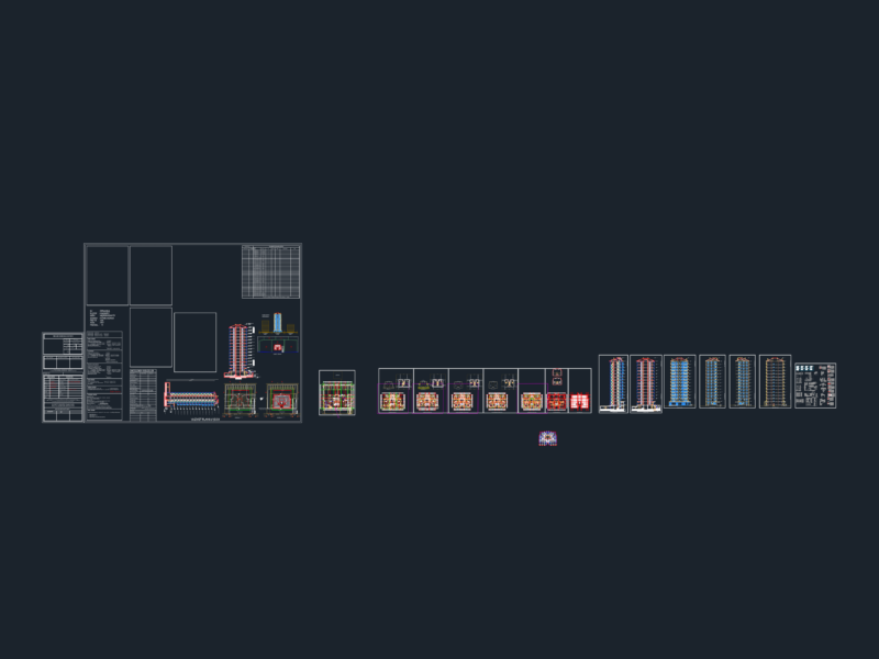 Architecture project for a 15-story residential and commercial building