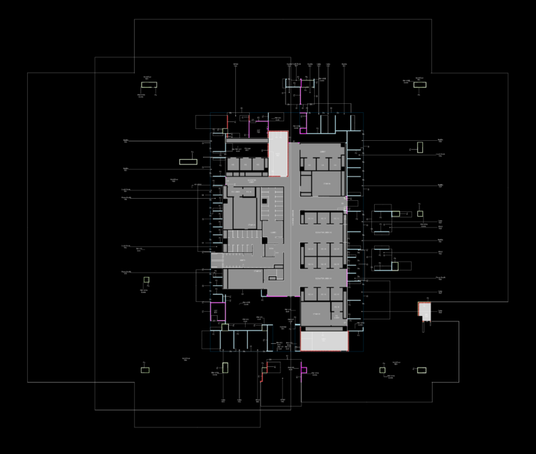Architectural floor plan of a commercial office showing partition walls, door arrangements, and room layouts.