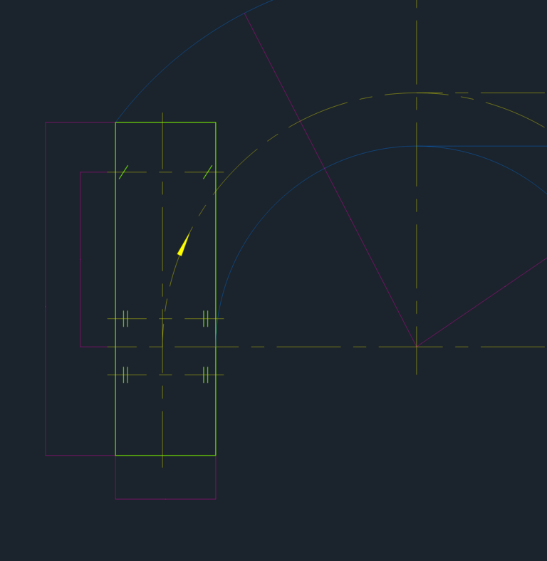 Plan view CAD footprint and turning path diagram for a KamAZ-5320 truck.
