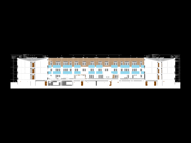 Multi-family residential building section AA