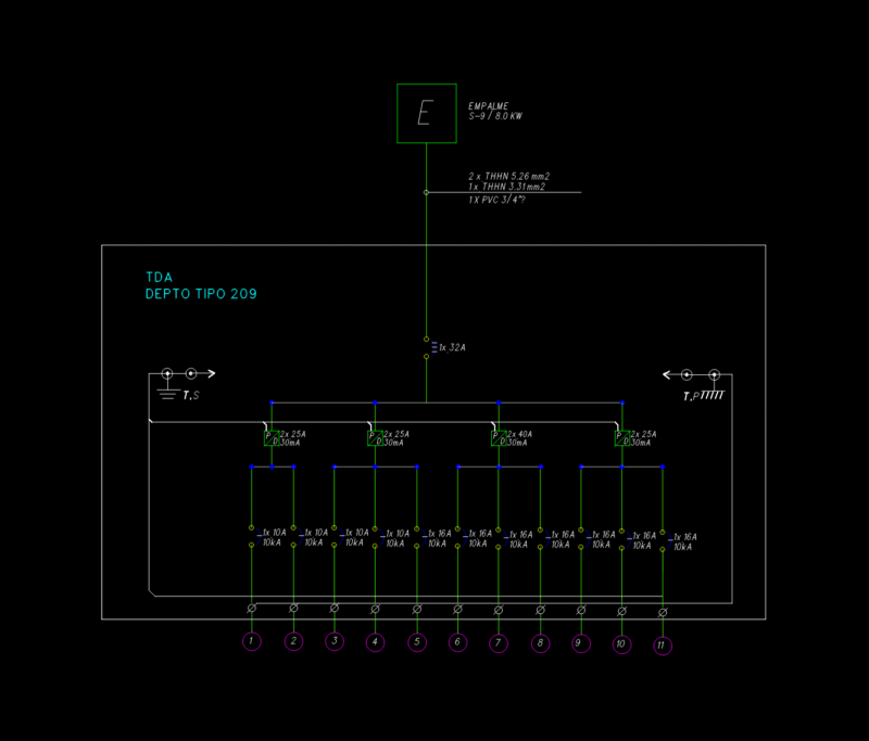 TDA Apartment Electrical Single-Line Diagram with 8.0 kW Connection