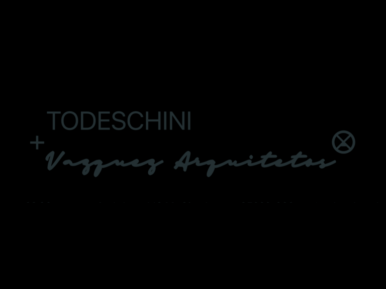 Architectural title block header with Todeschini and Vazquez Arquitetos logos for CAD sheet layouts.