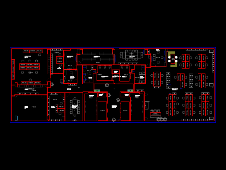 Architectural floor plan of the Schneider Electric Barcelona office showing open workspace, labs, and meeting rooms.