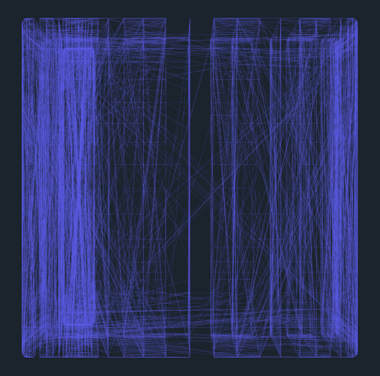 Blue 3D wireframe mesh texture pattern in a 100x100 format for architectural rendering.