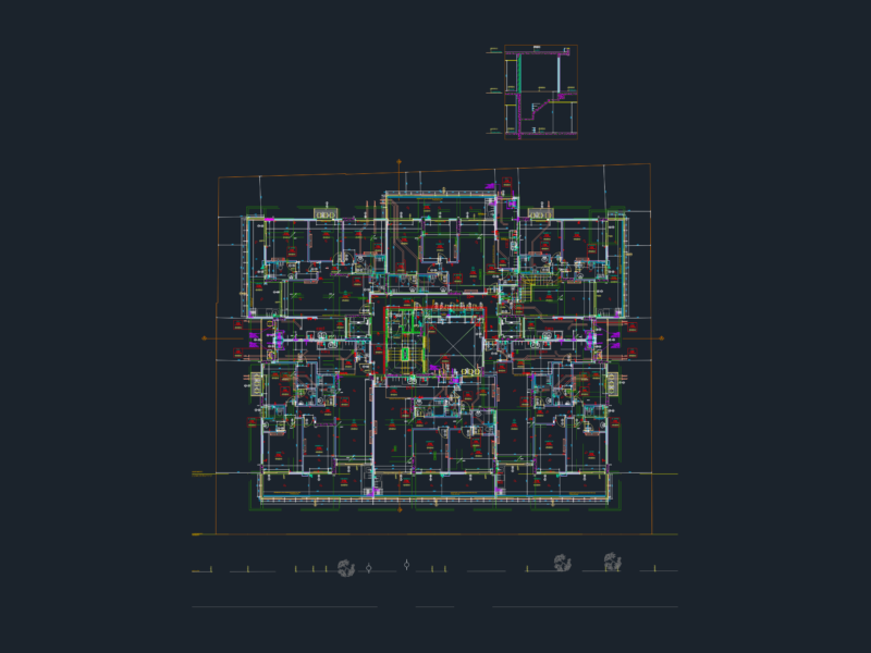 Residential Apartment Typical Floor Plan – Top Level DWG