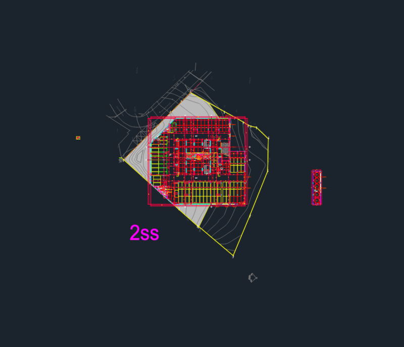 2SS Sub-basement Floor Plan with Parking and Service Areas
