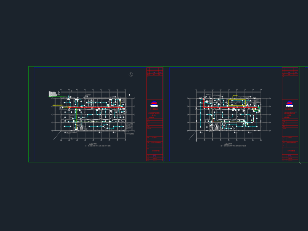 CAD floor plan of a test workshop weak current and fire alarm system layout with technical symbols and grid lines.