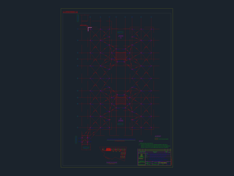 Foundation point layout for Residencial Plaza Norte blocks 11 & 12