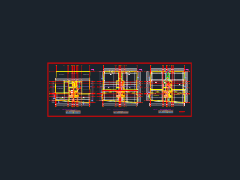 AutoCAD floor plans for a 2-unit retail building showing basement, ground, and mezzanine levels with grid lines.