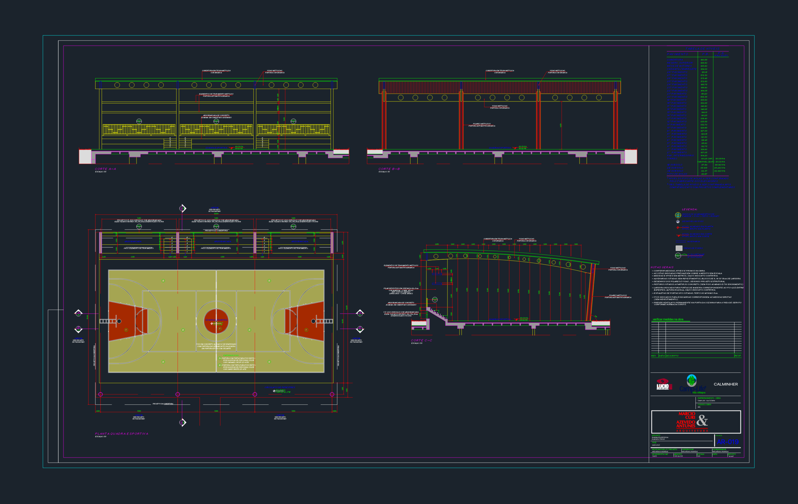 Multi-Sport Court Architectural CAD Plans | Designs CAD