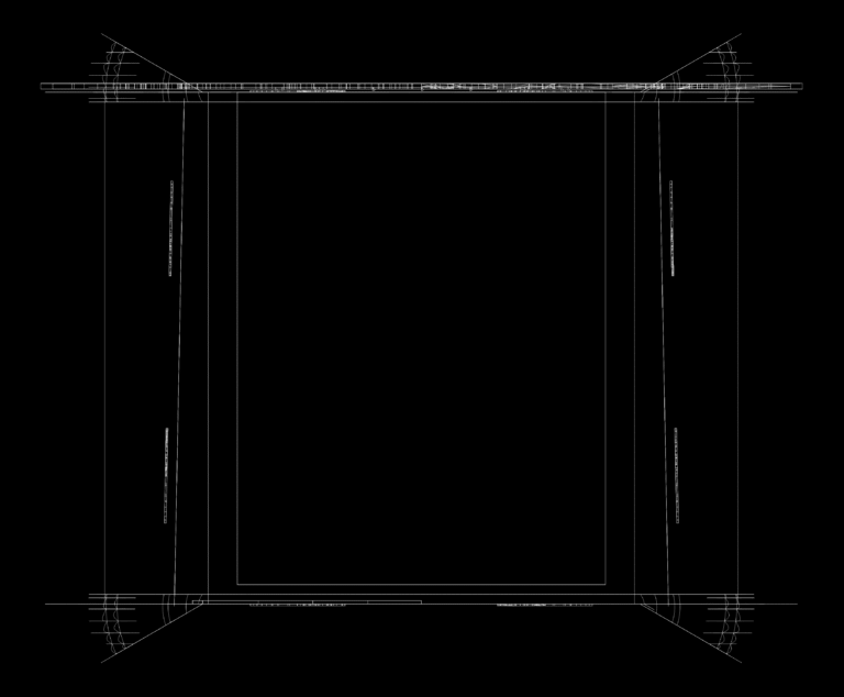 Top-down wireframe plan drawing of a square luxury armchair showing clean geometric lines and seating frame.