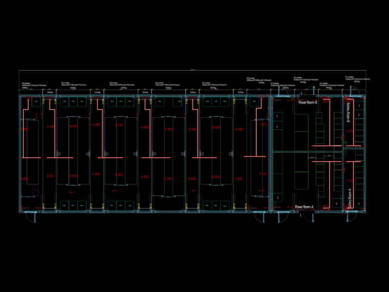 Container data center fire layout