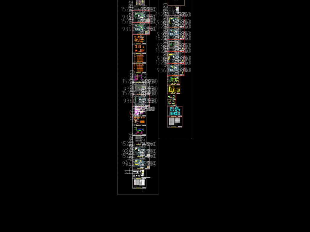 AutoCAD layout sheets for residential electrical wiring, water supply, and drainage systems with schematic diagrams.